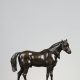 Antoine-Louis Barye (1796-1875), Cheval "Demi-sang tête levée", bronze à patine brun foncé nuancé, fonte Atelier Barye, long. 17,4 cm, sculptures - galerie Tourbillon, Paris