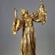 Agathon Léonard (1841-1923), Danseuse au Tambourin, bronze à patine dorée, fonte Susse, haut. 28,5 cm, sculptures - galerie Tourbillon, Paris