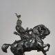 Antoine-Louis Barye (1796-1875), "Guerrier Tartare arrêtant son cheval", bronze à patine brun-vert foncé nuancé, fonte Barbedienne, haut. 36,8 cm, sculptures - galerie Tourbillon, Paris