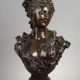 Albert-Ernest Carrier-Belleuse (1824-1887), Buste de Jeune femme au diadème, bronze à patine marron foncé nuancé, haut. 55 cm, sculptures - galerie Tourbillon, Paris