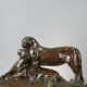 Maximilien Fiot (1886-1953), Couple de panthères, bronze à patine brun-vert très nuancé, long. 64 cm, sculptures - galerie Tourbillon, Paris