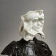 Paul-François Berthoud (1870-1939), La Comédienne, marbre blanc de Carrare et bronze à patine brun nuancé, haut. 36 cm, sculptures - galerie Tourbillon, Paris