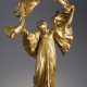 Agathon Léonard (1841-1923), Lampe "Danseuse à l'écharpe", bronze à patine dorée, fonte Susse, haut. 42 cm, sculptures - galerie Tourbillon, Paris