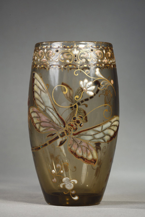 Emile Gallé (1846-1904), Cristallerie, Vase aux libellules, haut. 11 cm. sculptures, verreries - galerie Tourbillon, Paris