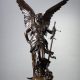Jules Coutan (1848-1939), "La Paix", bronze à patine brun foncé nuancé, fonte Thiébaut Frères et Fumière, socle en marbre, haut. totale 98,5 cm, sculptures - galerie Tourbillon, Paris